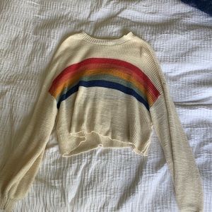 American Eagle Rainbow Striped Sweater XL